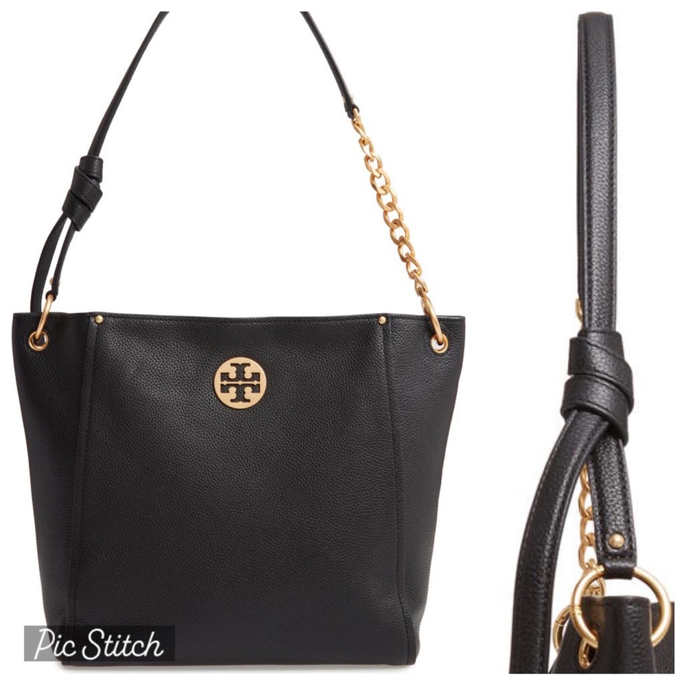 Tory Burch Everly Black Leather Satchel/Shoulder Bag